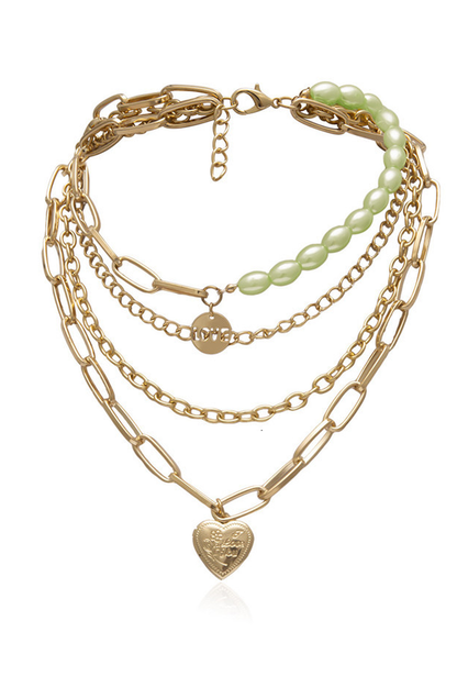 Layered Gothic Baroque Pearl Chunky Chain Necklace