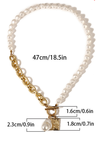 Baroque Pearl Angel Pendant Gothic Choker Necklace