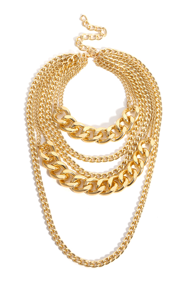 Layered Baroque Chain Necklace in Gothic Style