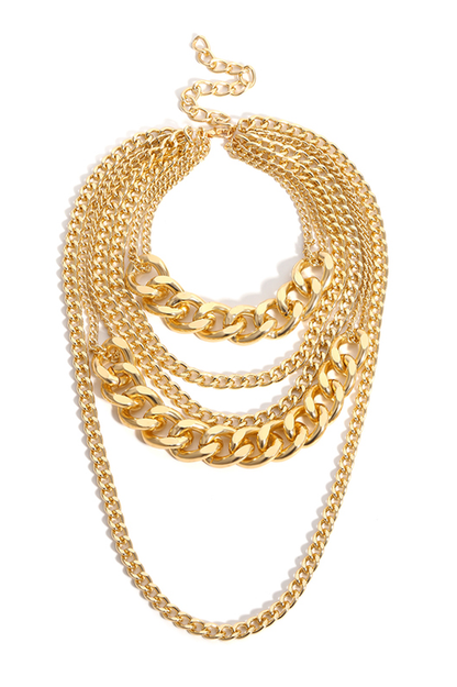 Layered Baroque Chain Necklace in Gothic Style