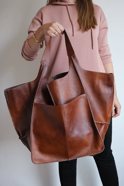Leather Tote Bag for Shopping