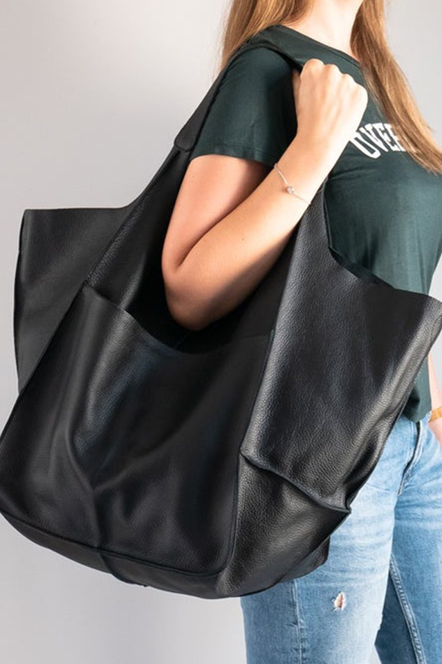 Leather Tote Bag for Shopping