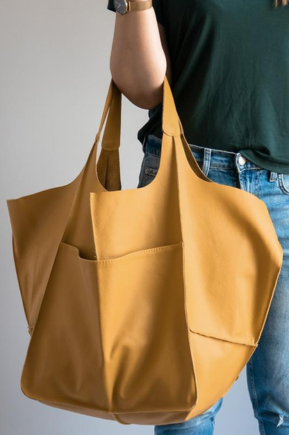 Leather Tote Bag for Shopping