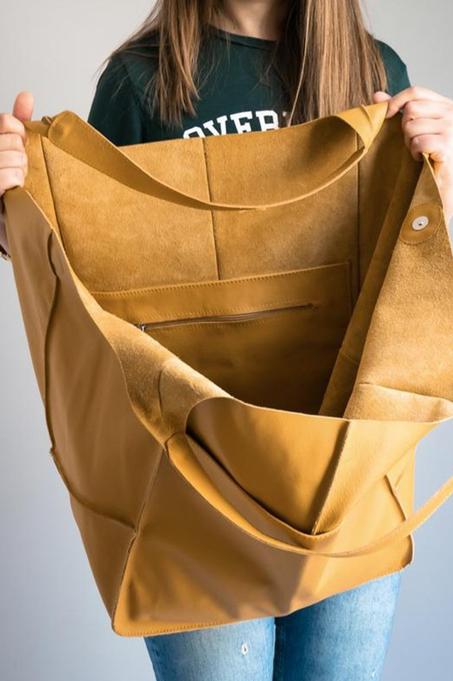 Leather Tote Bag for Shopping