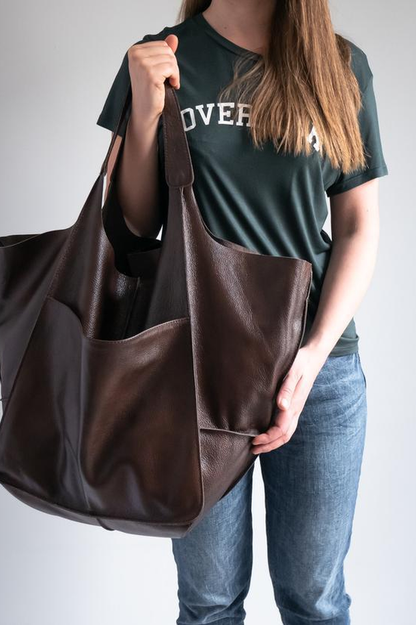 Leather Tote Bag for Shopping
