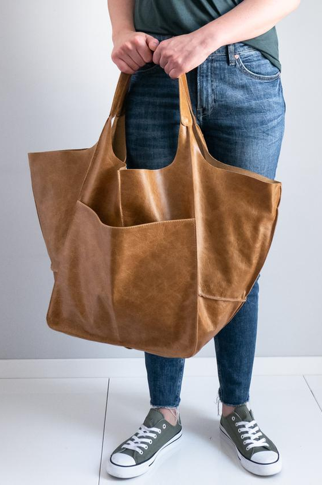 Leather Tote Bag for Shopping