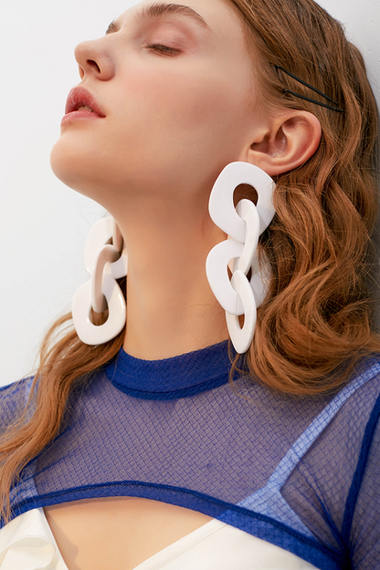 Geometric Acrylic Long Earrings