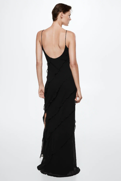 Ocean Waves Tiered Ruffle Maxi Dress