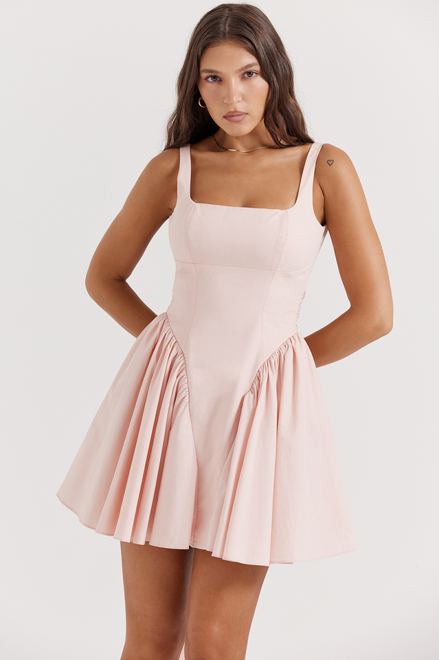Back Bow Tie Open Back Fit and Flare Mini Dress