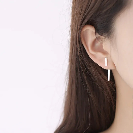 Women's Geometric Silver Statement Earrings – Trendy Bold Fashion Jewelry