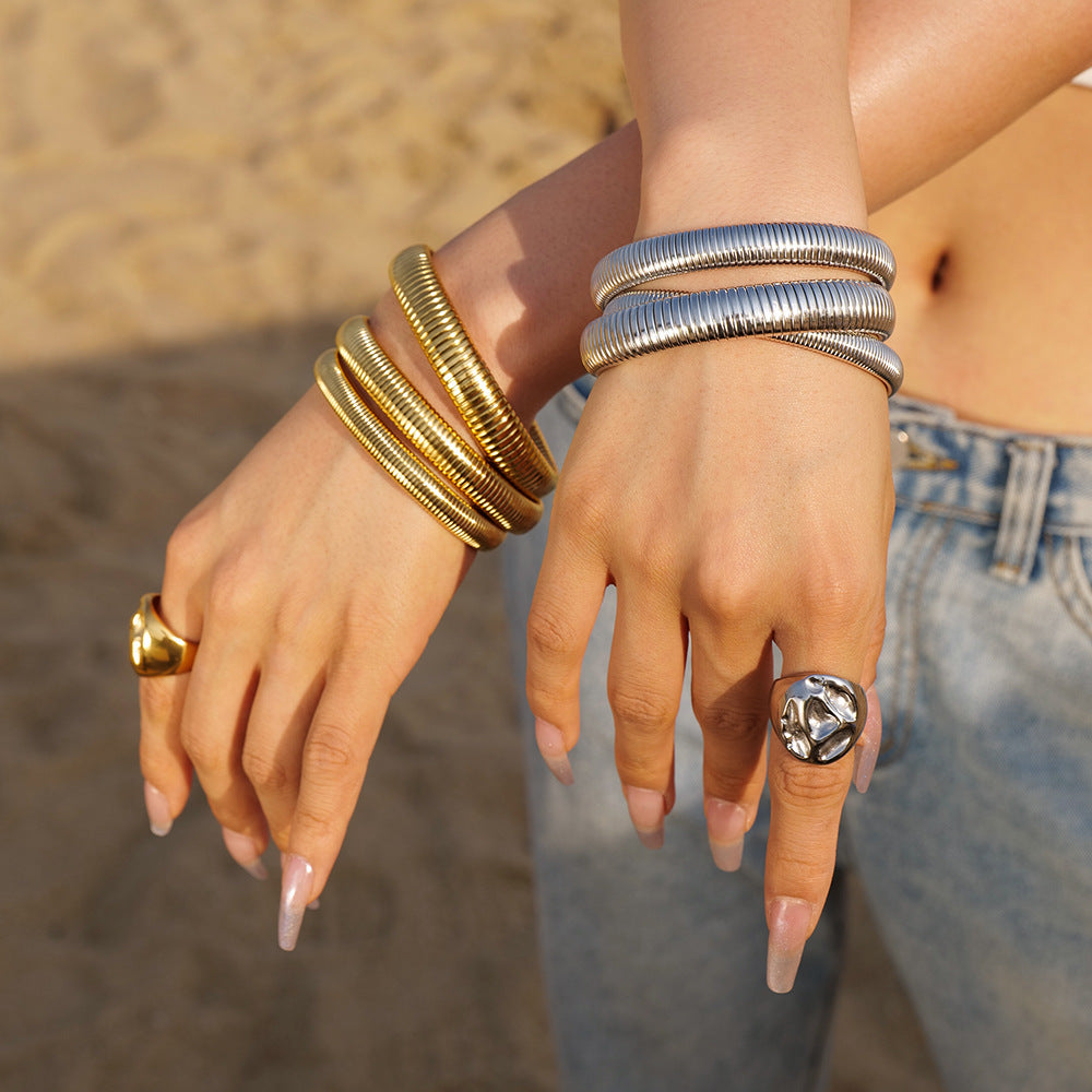 Radiance Coil Gold Bracelet