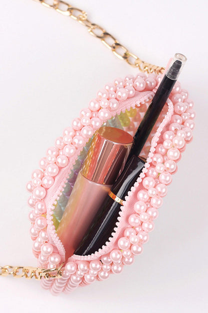 Rainbow Pearl Handmade Crossbody Bag