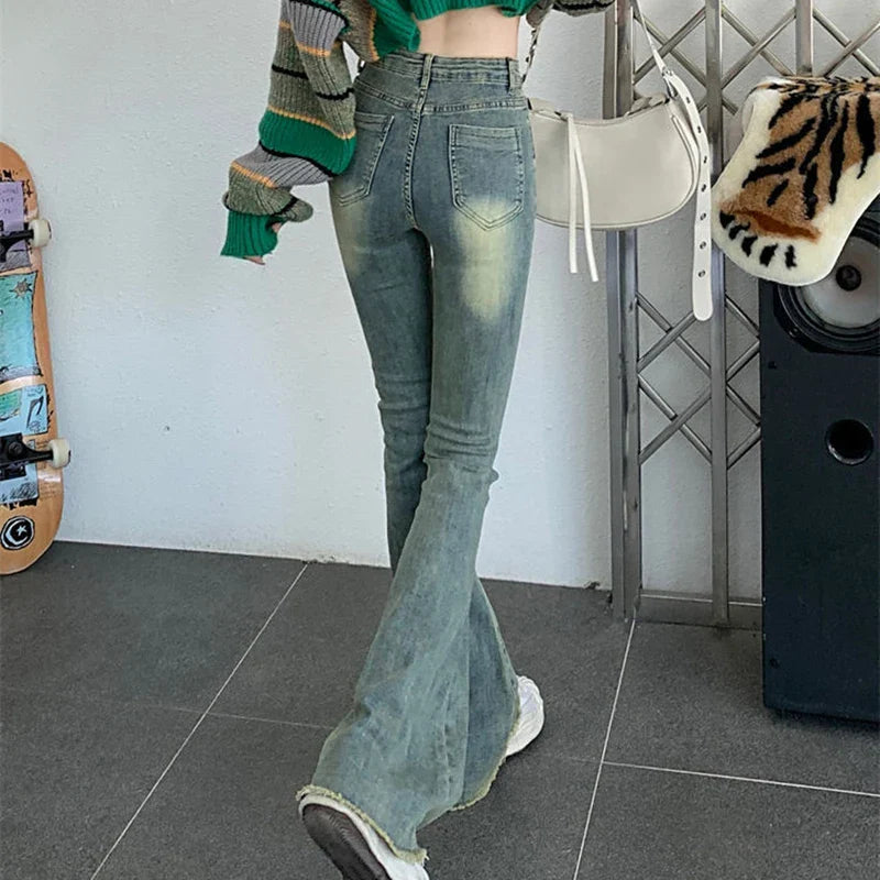 DressBetty - 2024 High Waist Street Denim Trousers