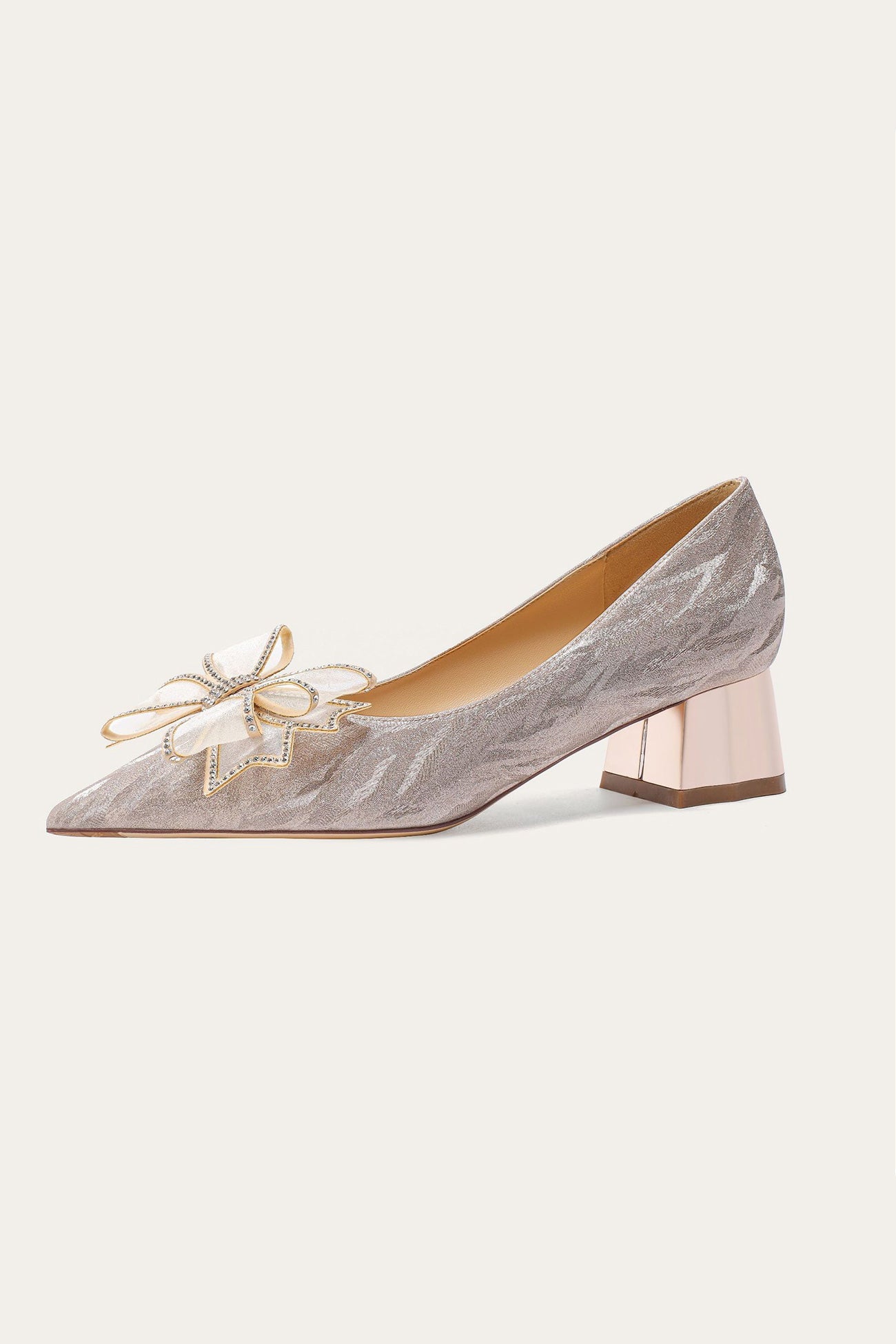 Rhinestone Bow-tie High Heels