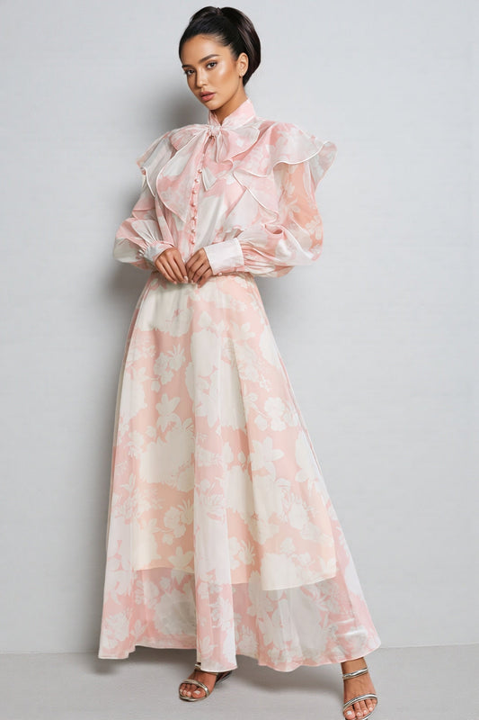 Caldris Floral Printed Maxi Dress Set