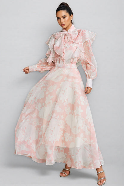 Caldris Floral Printed Maxi Dress Set