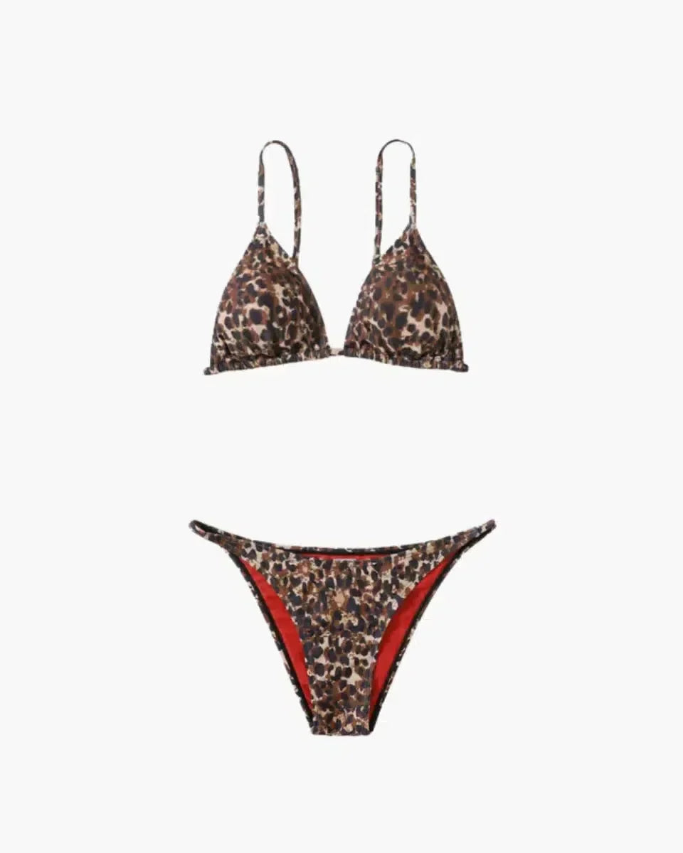| Adjustable Straps Leopard Bikini Set