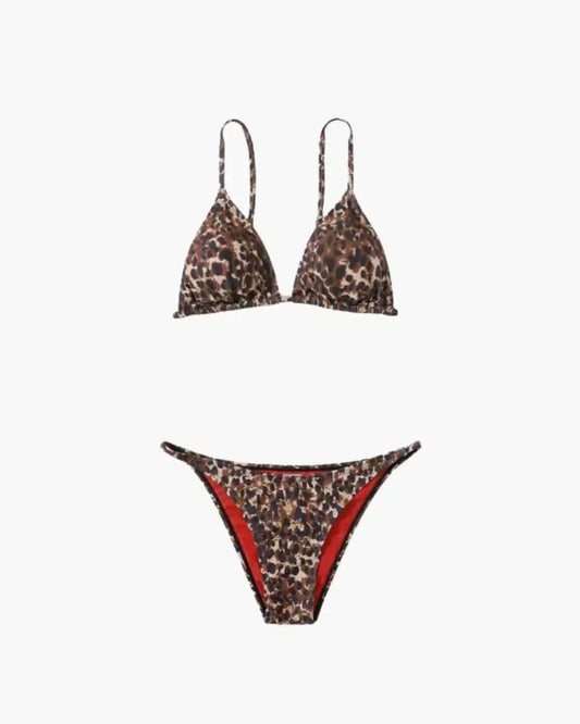 | Adjustable Straps Leopard Bikini Set