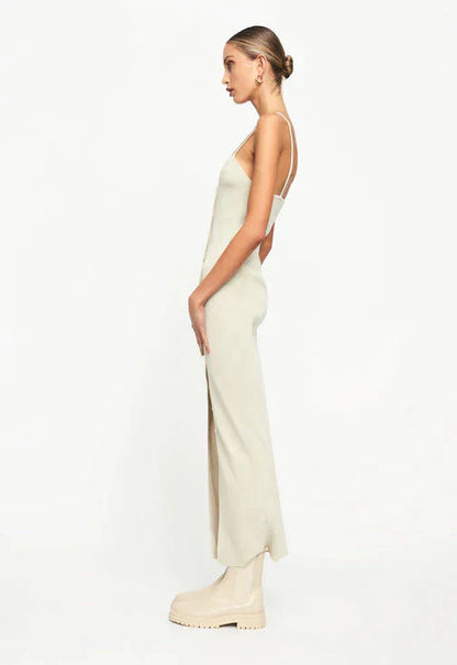 "Charlotte" long ribbed knit dress