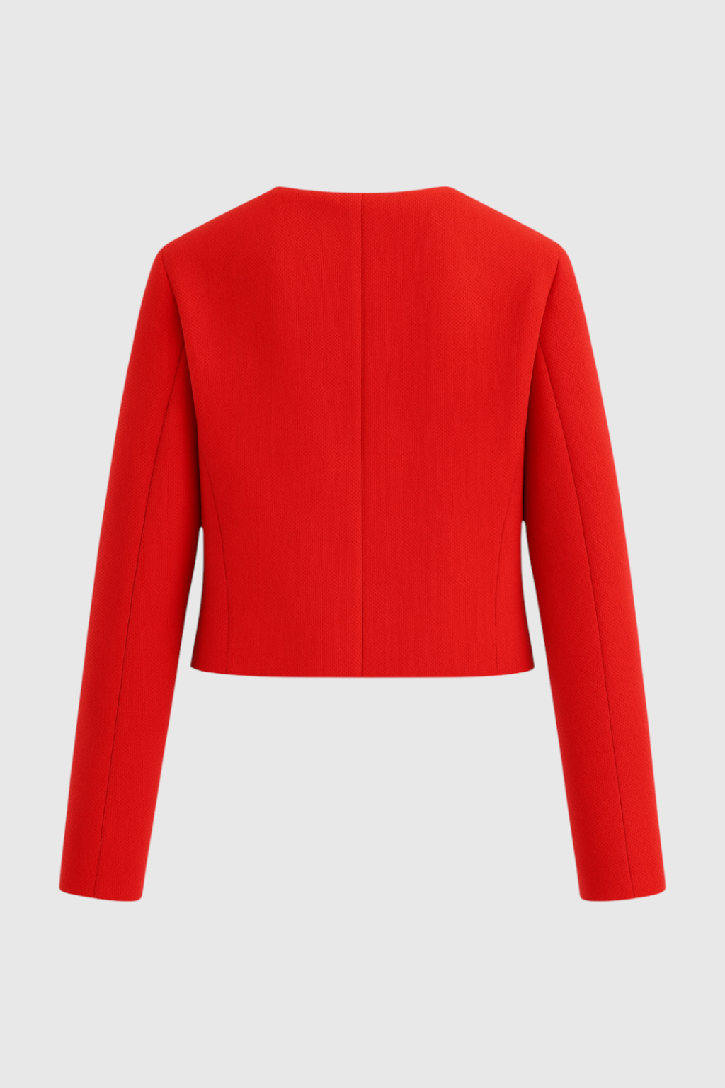 Maison Cropped Button Jacket | Structured Silhouette Clean O-Neck