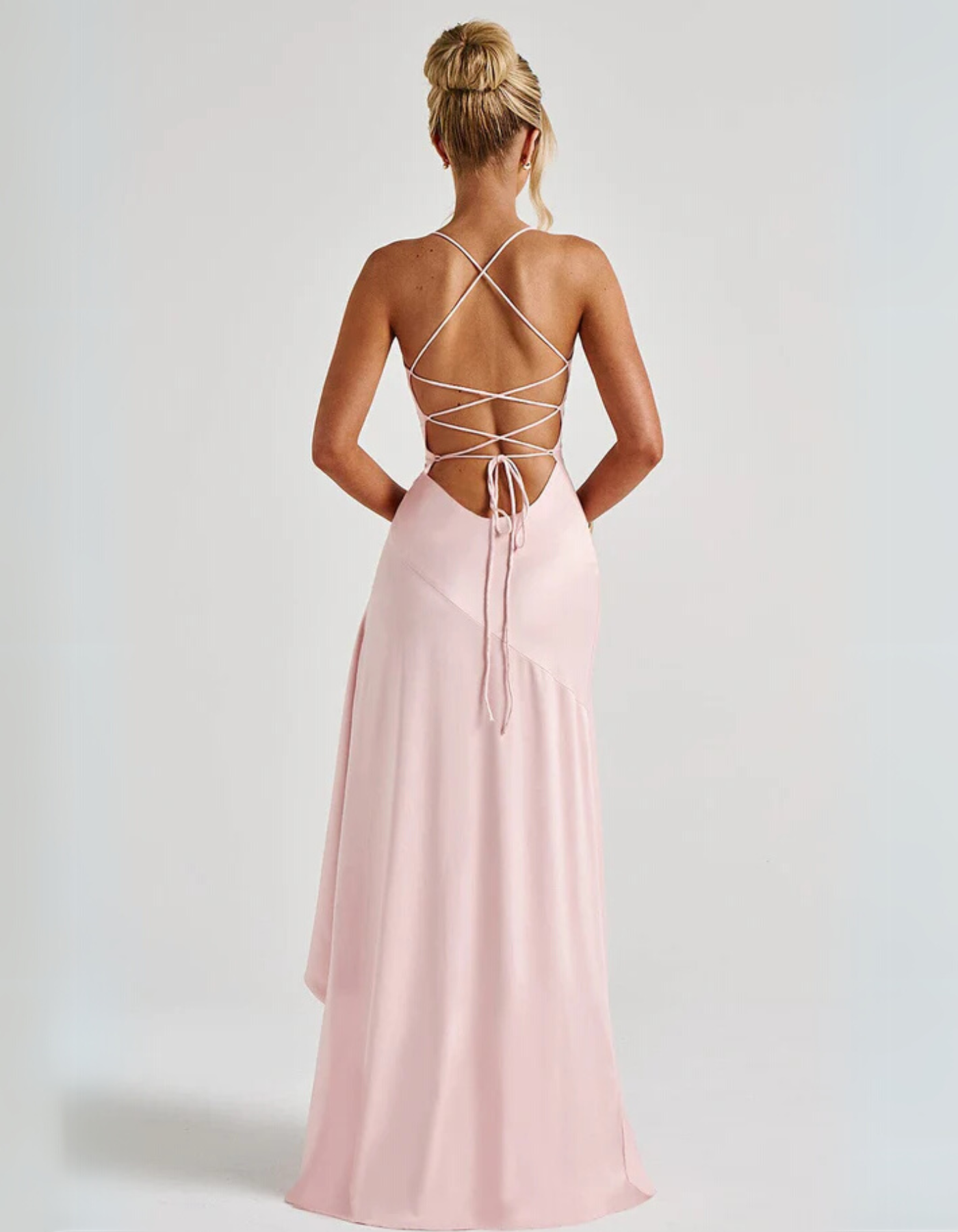 | Draped Ruffle Detail Evening Gown