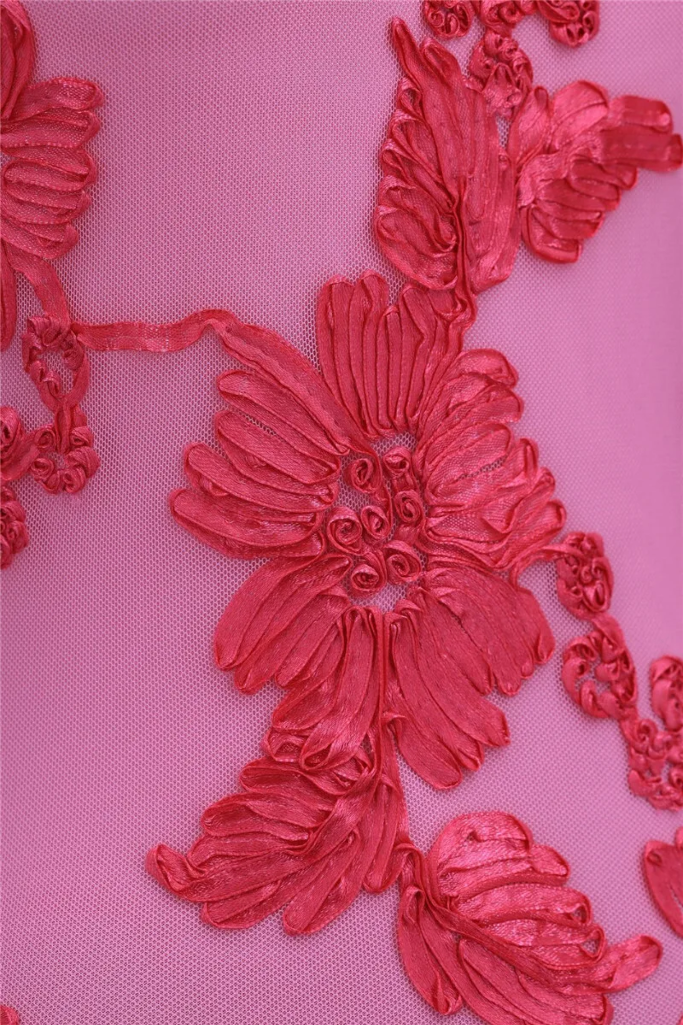 | Fuchsia Applique Sleeveless Column Dress