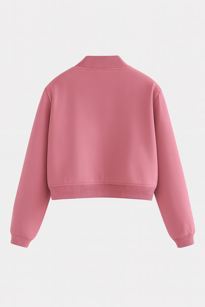 Bomber Jacket With Front Pockets | Cropped Silhouette