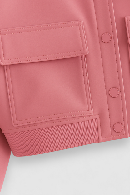 Bomber Jacket With Front Pockets | Cropped Silhouette