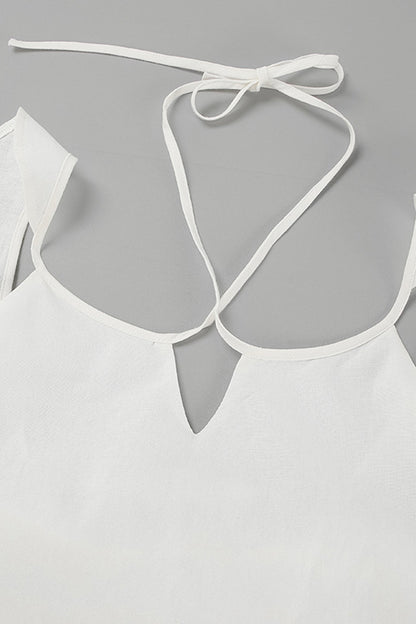 Ruffle Tie-up Cotton Vest Set