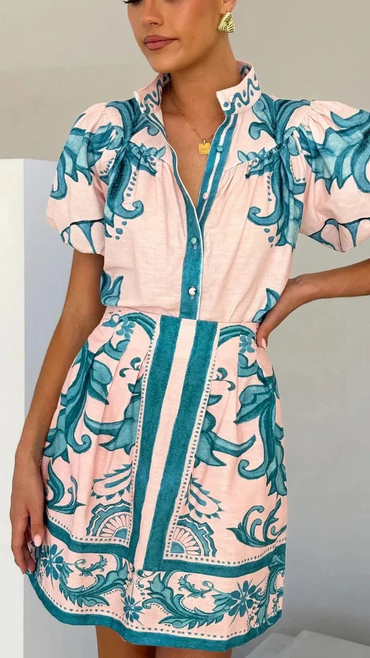 | Linen Floral Cocktail Dress