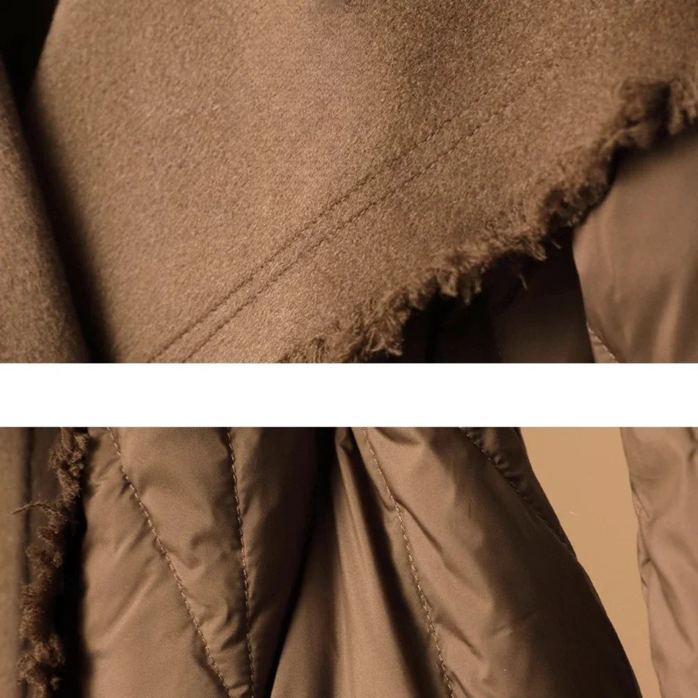| Wool-Trim Down Coat