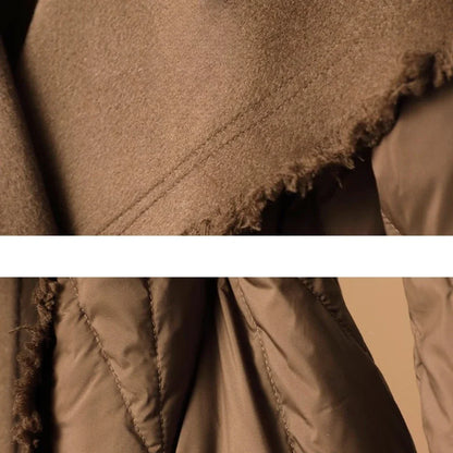 | Wool-Trim Down Coat
