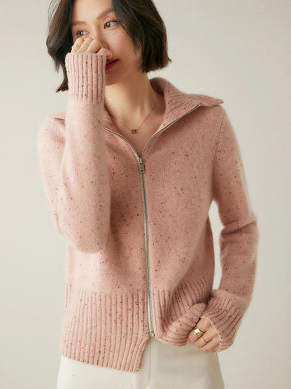 | Cashmere Zip Cardigan