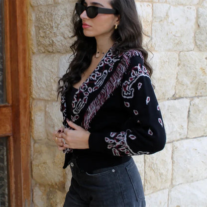 Bandana Cropped Cardigan