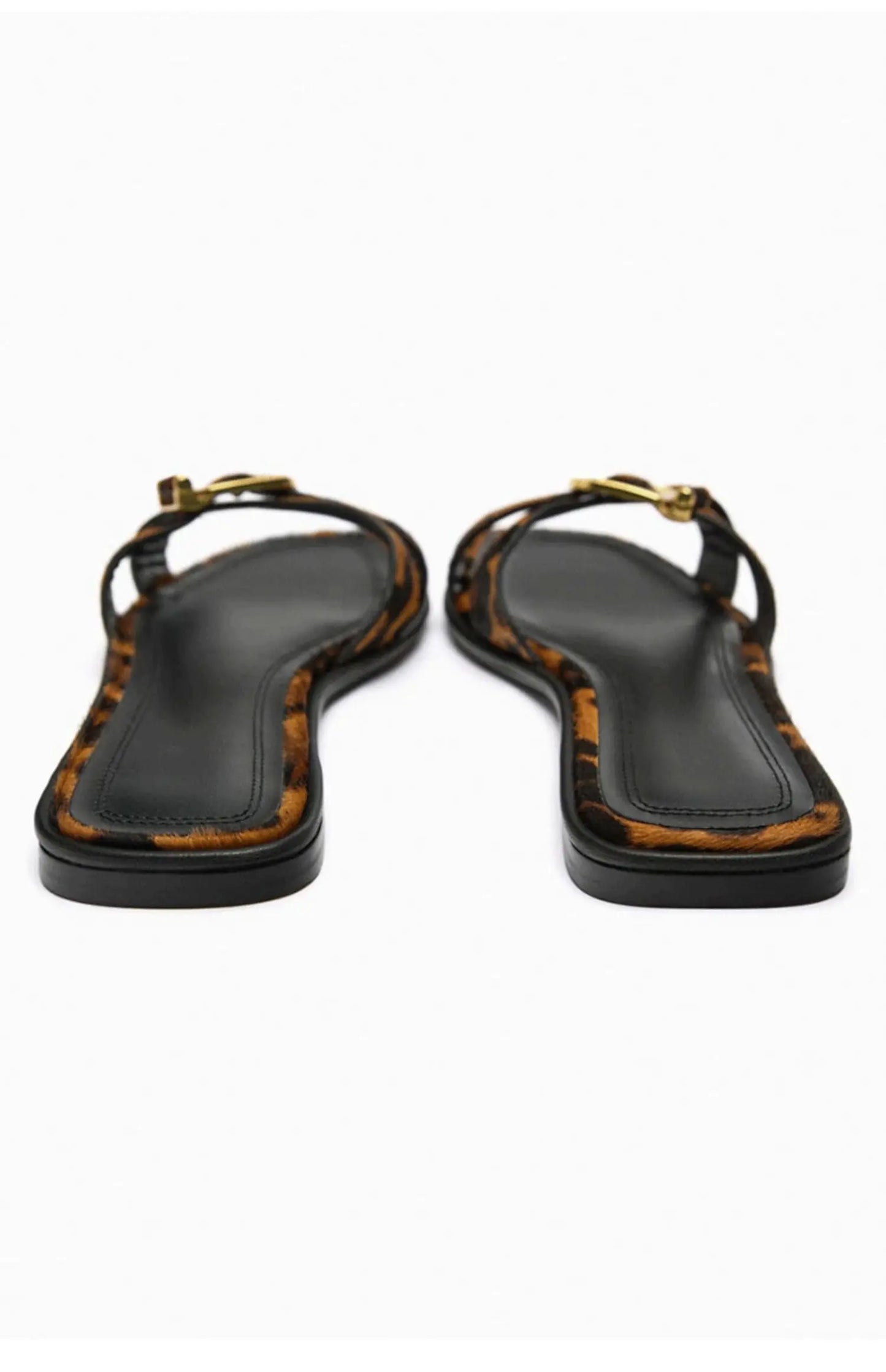 | Italian Leather Cutout Slide Sandal
