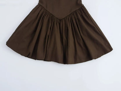 Half Sleeve Poplin Patchwork Short Dress