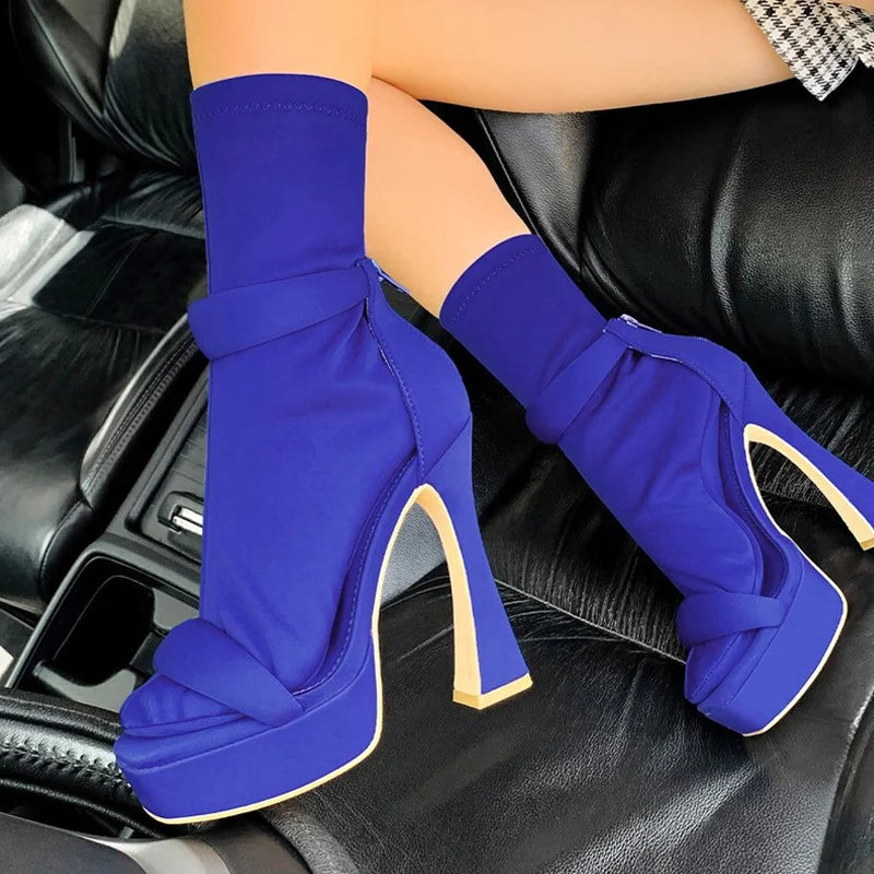 14.5CM Chunky High Heel Sexy Sandals for Women