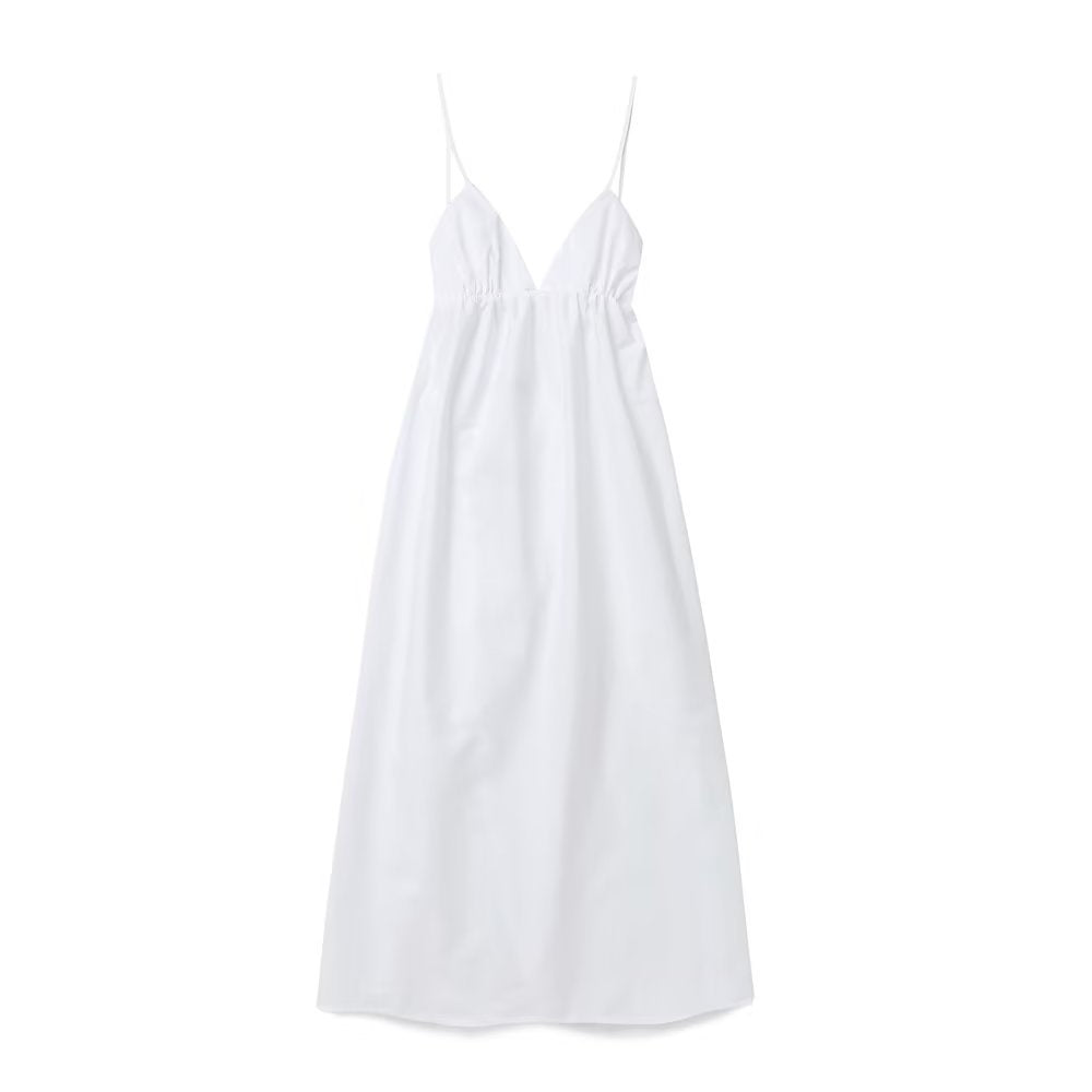 Spaghetti Strap Backless Flowy Maxi Dress