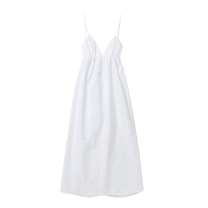 Spaghetti Strap Backless Flowy Maxi Dress