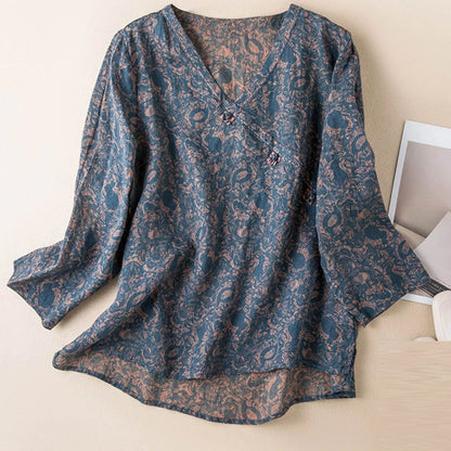 | Crosswrap Linen Blouse