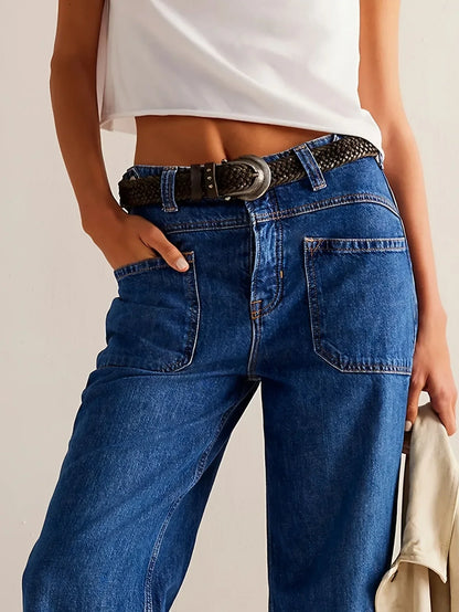 | High-Waist Wide-Leg Denim