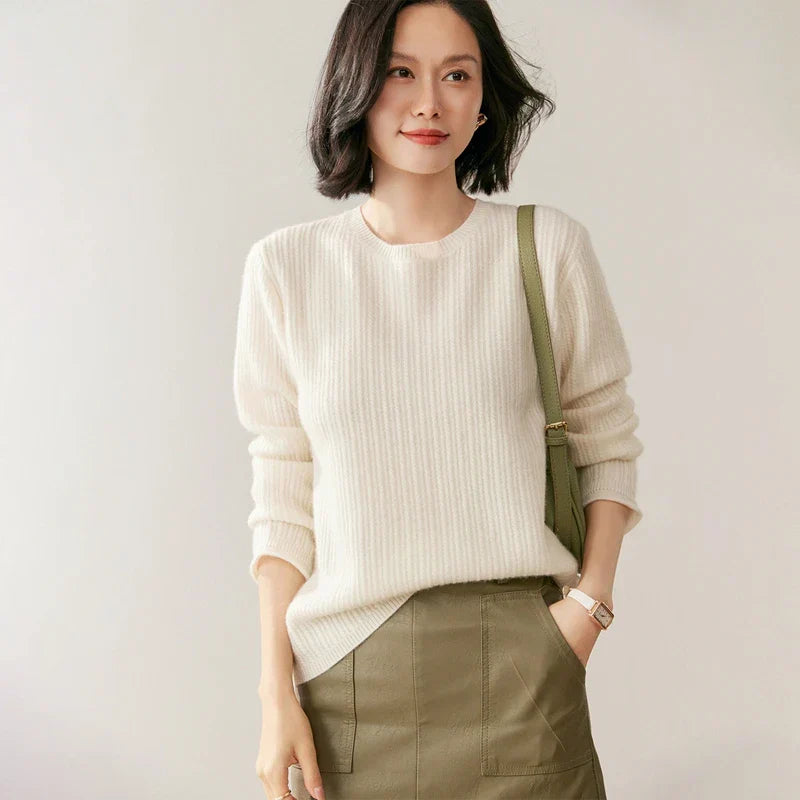 | Ribbed Cashmere Crewneck