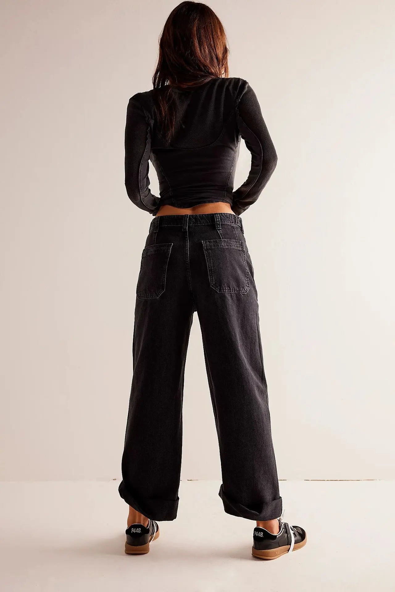 | High-Waist Wide-Leg Denim