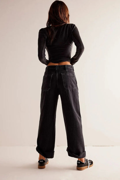 | High-Waist Wide-Leg Denim