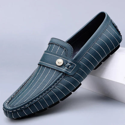 Maison Leather Loafers | Pinstripe Detailing