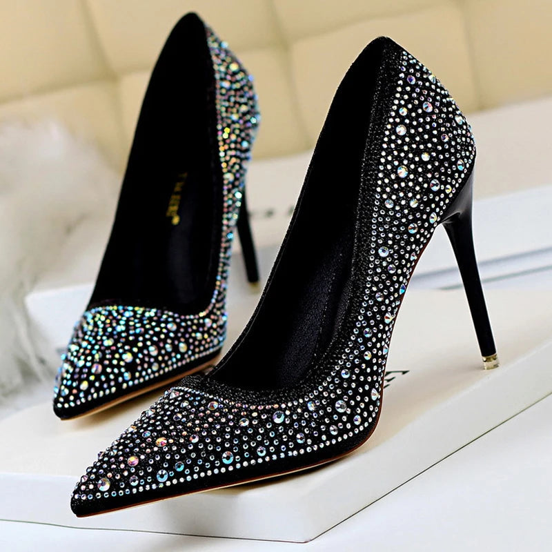 Rhinestone Bow Princess Pumps for Women Wedding Fashion Shoes