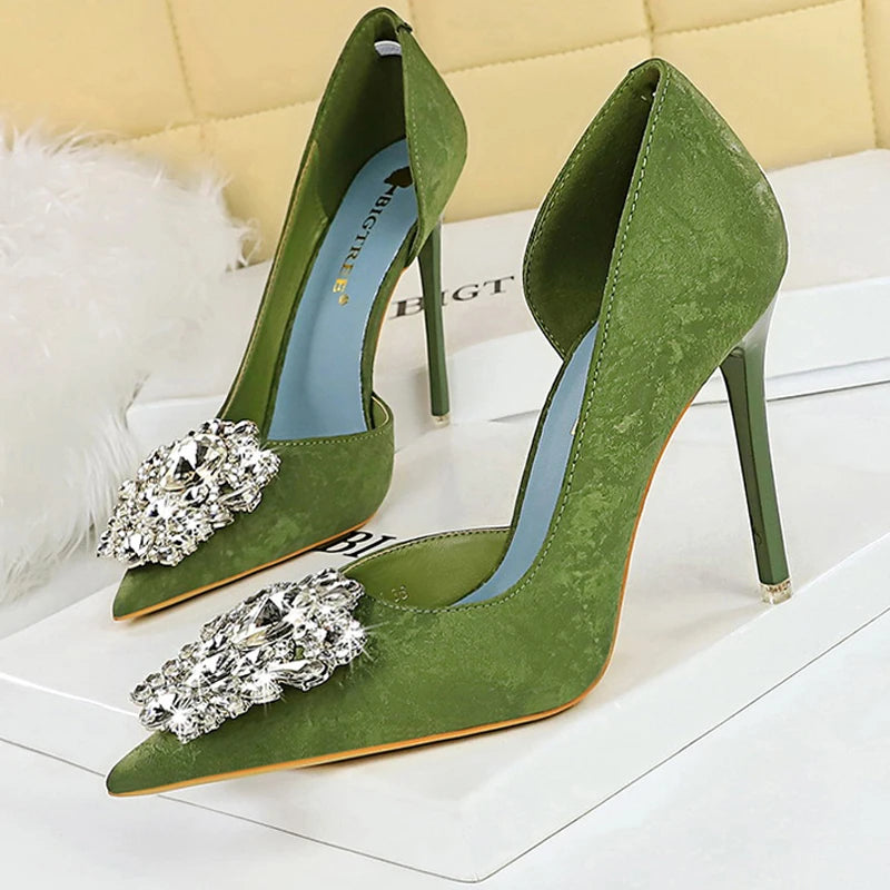 Rhinestone High Heels Luxury Banquet Pumps for Women