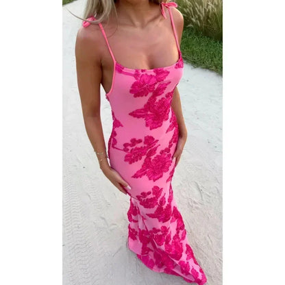 Mesh Embroidery Open Back Mini Dress