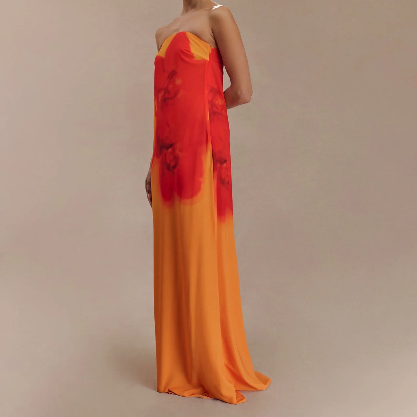 Strapless Tie-dye A-Line Vacation Dress