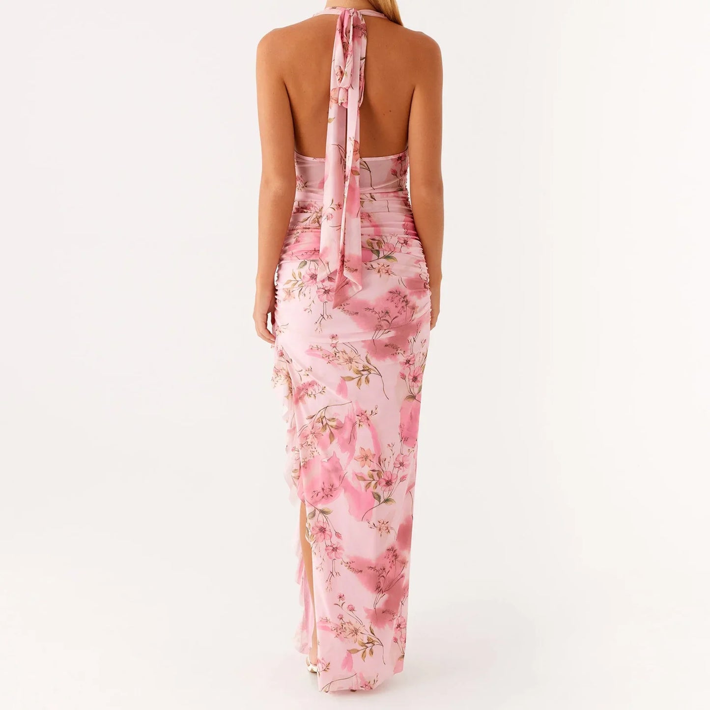 Spaghetti Strap Slim Maxi Floral Dress